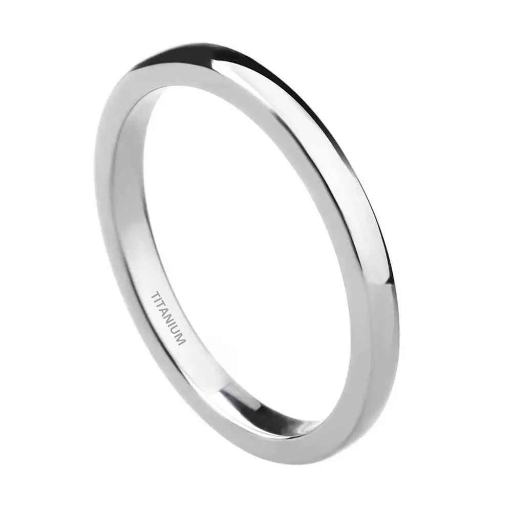 Minimalist Gold Titanium Wedding Band
