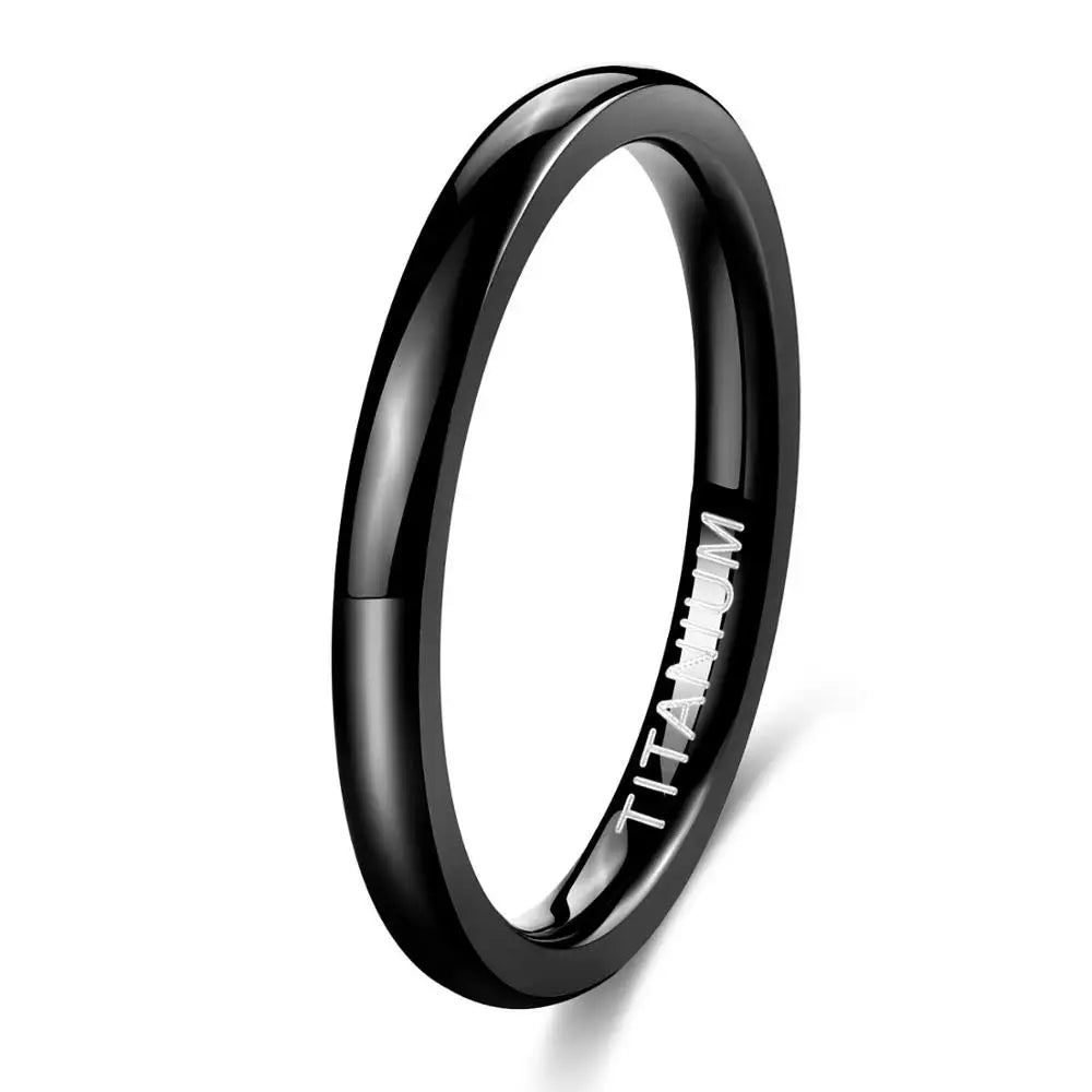 Minimalist Gold Titanium Wedding Band
