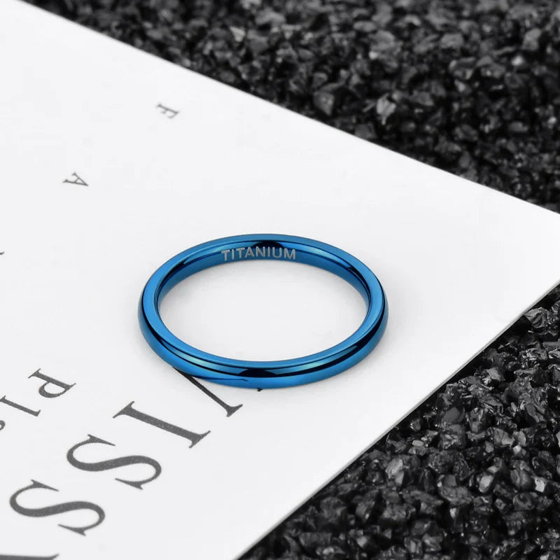 Minimalist Gold Titanium Wedding Band