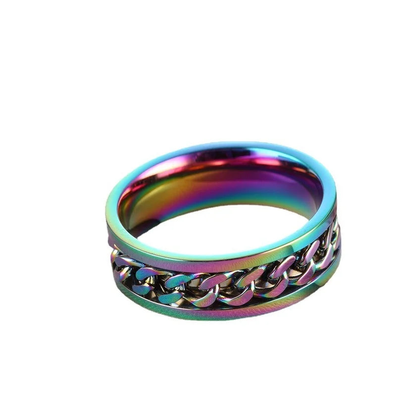 Chain Spinner Roman Numeral Ring