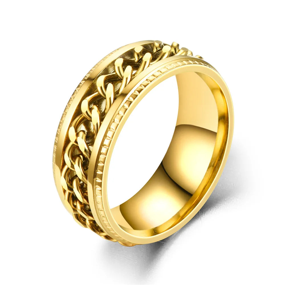 Chain Spinner Roman Numeral Ring