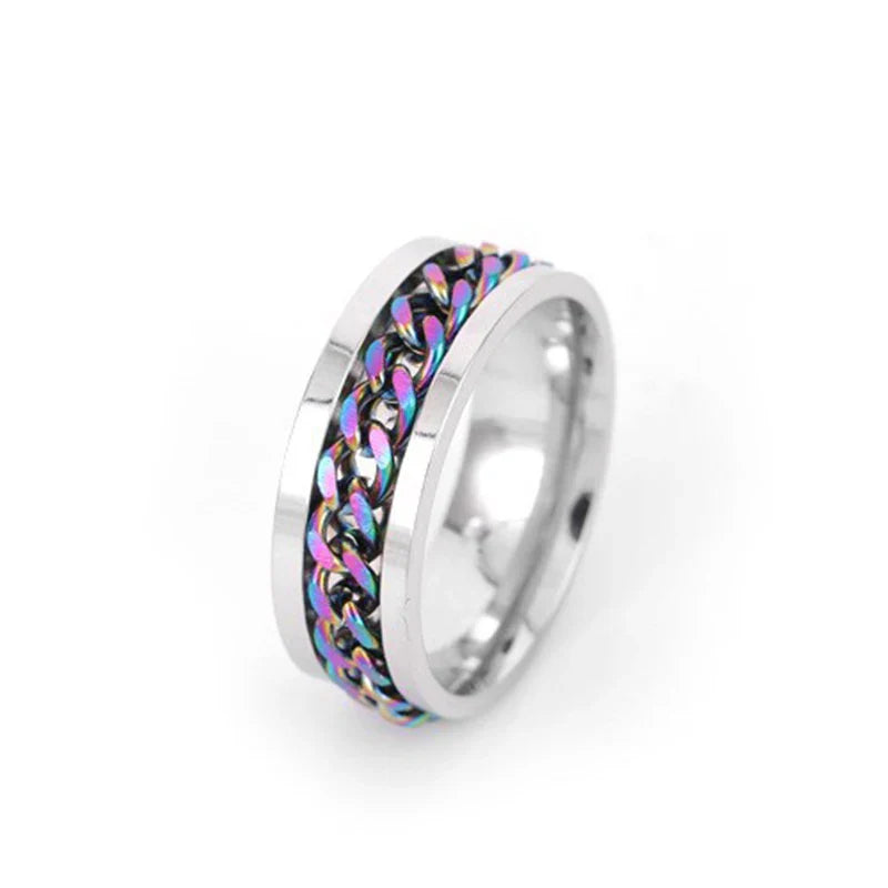 Chain Spinner Roman Numeral Ring
