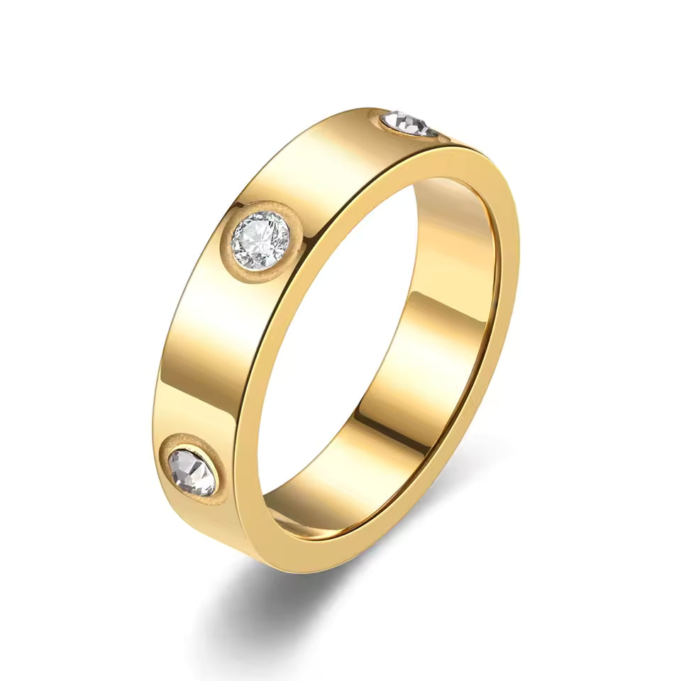 Elegant Multi-Color Crystal Band Ring