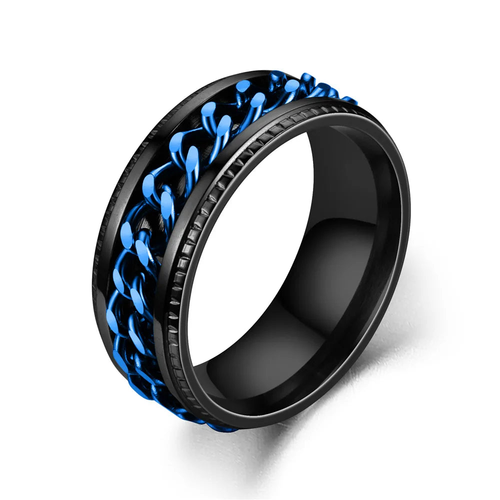 Chain Spinner Roman Numeral Ring