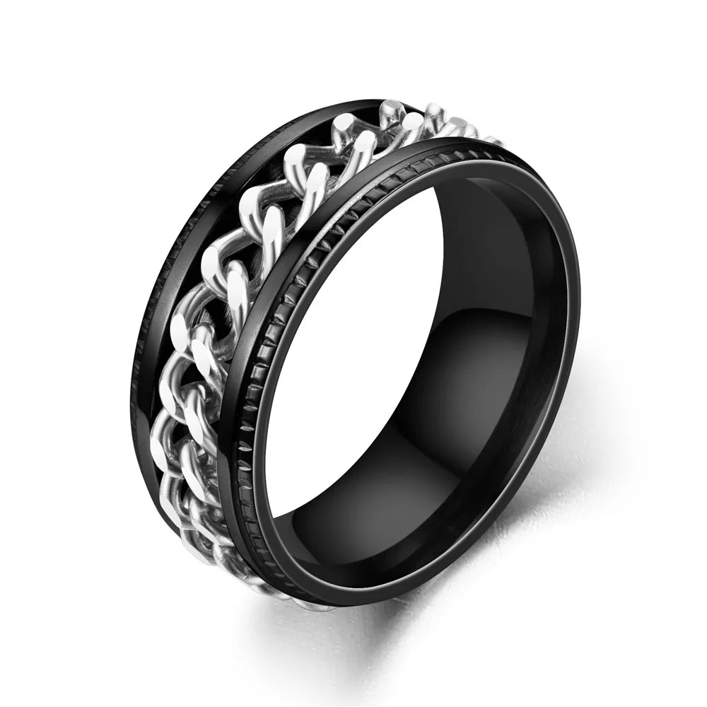 Chain Spinner Roman Numeral Ring