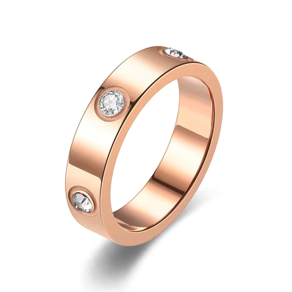 Elegant Multi-Color Crystal Band Ring