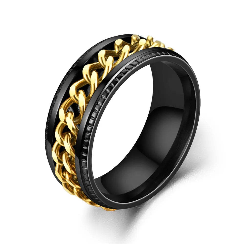 Chain Spinner Roman Numeral Ring