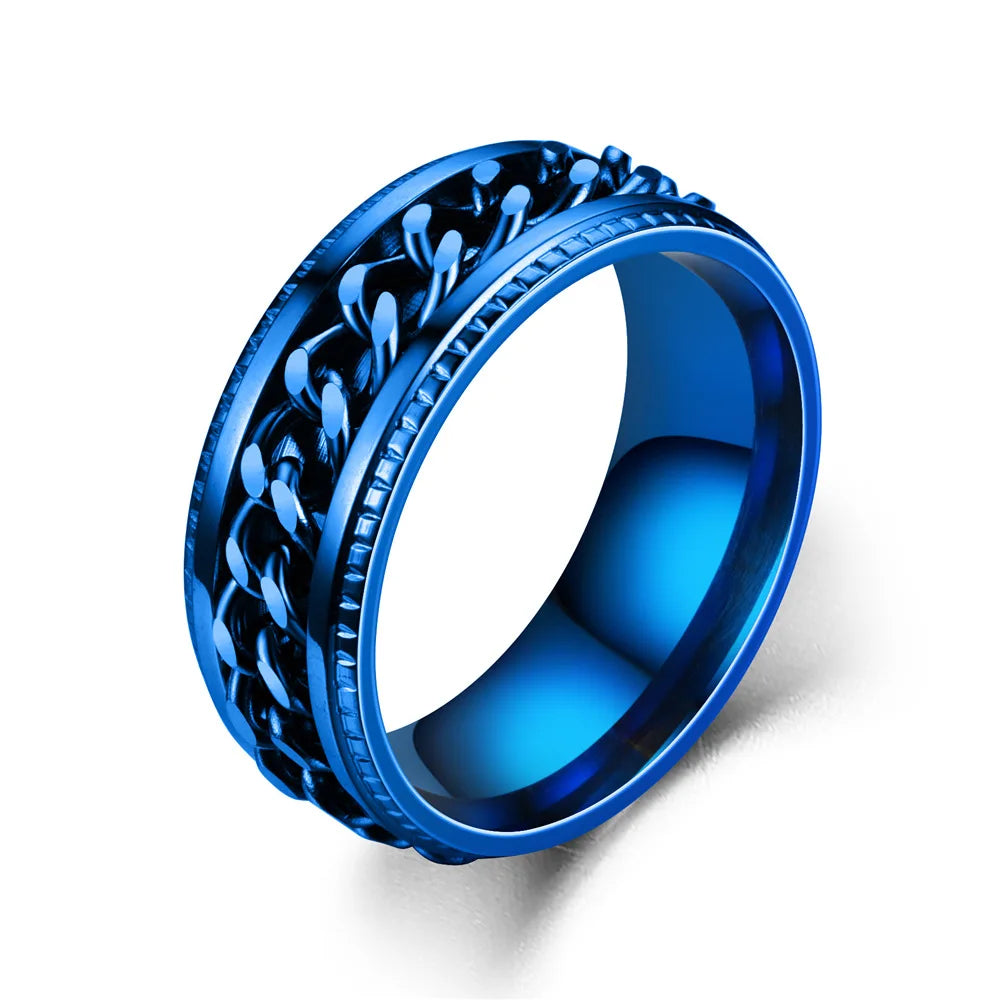 Chain Spinner Roman Numeral Ring
